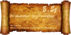Brabander Szilveszter névjegykártya